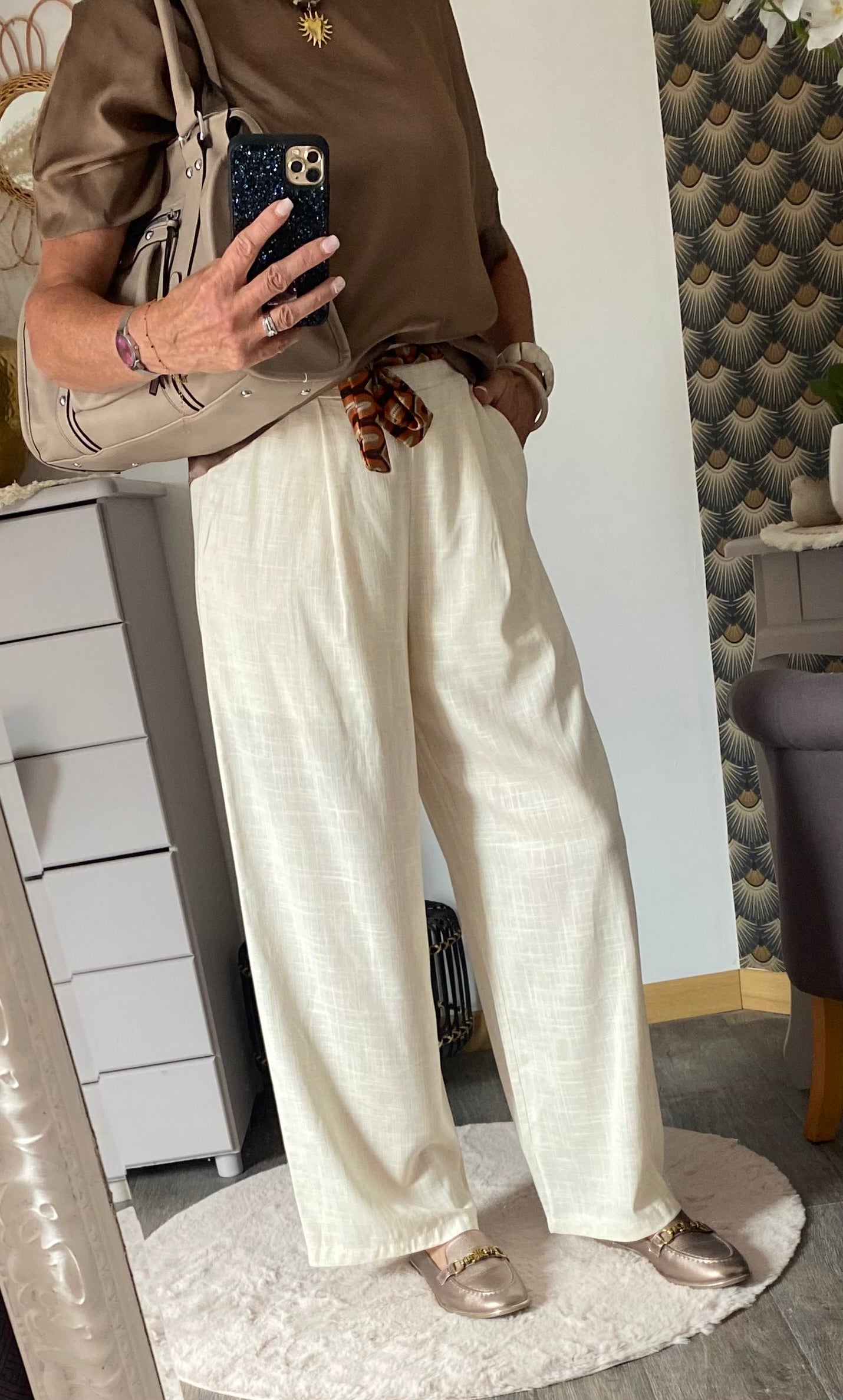 PANTALON ECRU BRENDA TU36/42
