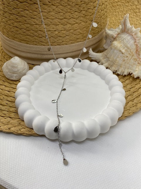 COLLIER Y SECHELLE COULEUR ARGENT ACIER INOXYDABLE