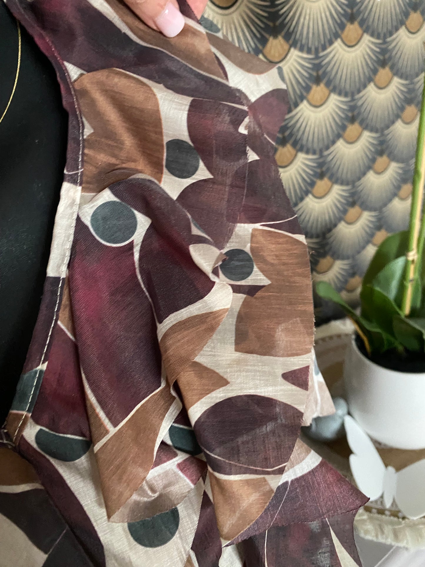 TOP FROUFROU ECRU CHOCO BORDEAUX TU 36/40