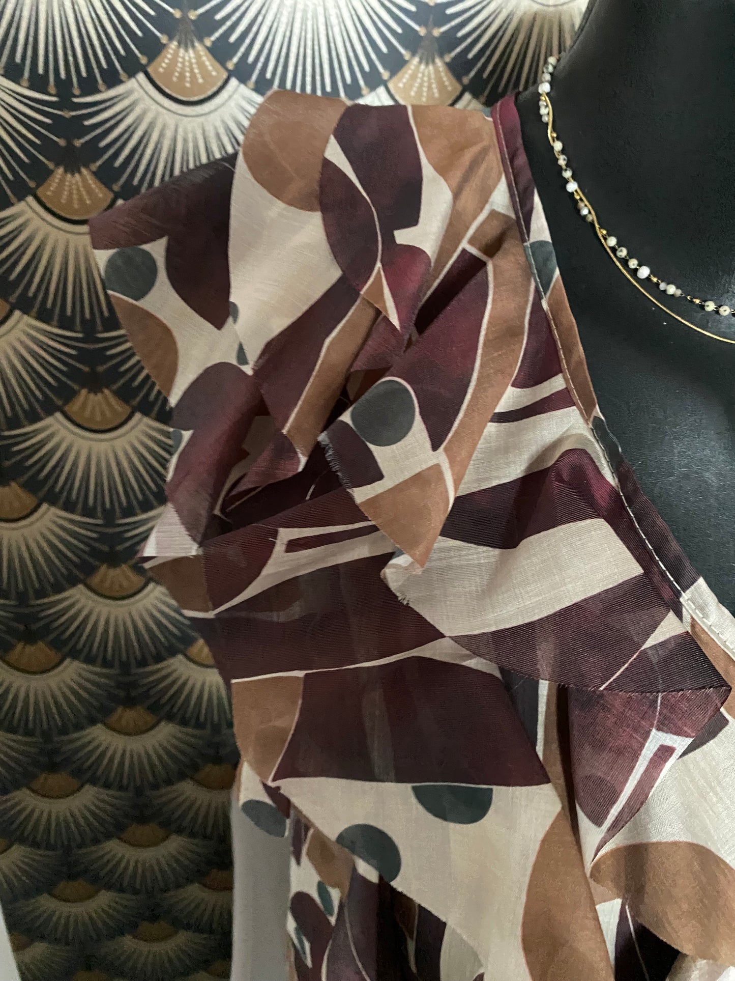TOP FROUFROU ECRU CHOCO BORDEAUX TU 36/40