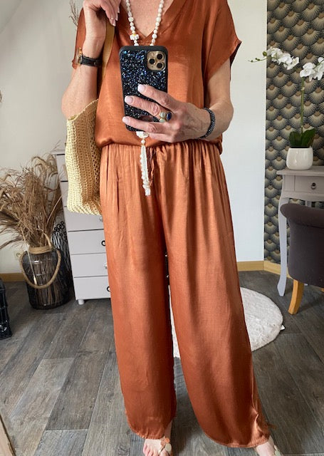 ENSEMBLE SUMMER BRIQUE 40/44 AVEC SOIE