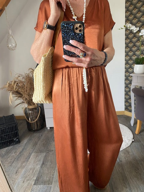 ENSEMBLE SUMMER BRIQUE 40/44 AVEC SOIE