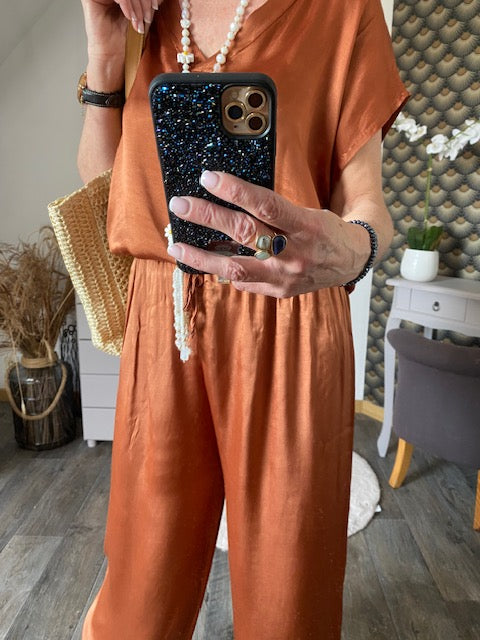 ENSEMBLE SUMMER BRIQUE 40/44 AVEC SOIE