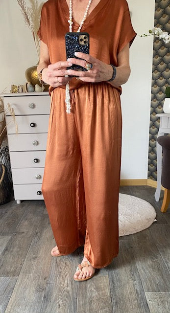 ENSEMBLE SUMMER BRIQUE 40/44 AVEC SOIE