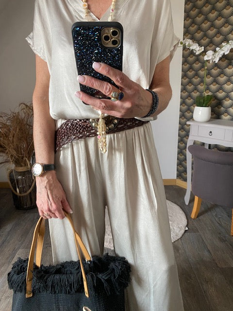 ENSEMBLE SUMMER ECRU 40/44 AVEC SOIE