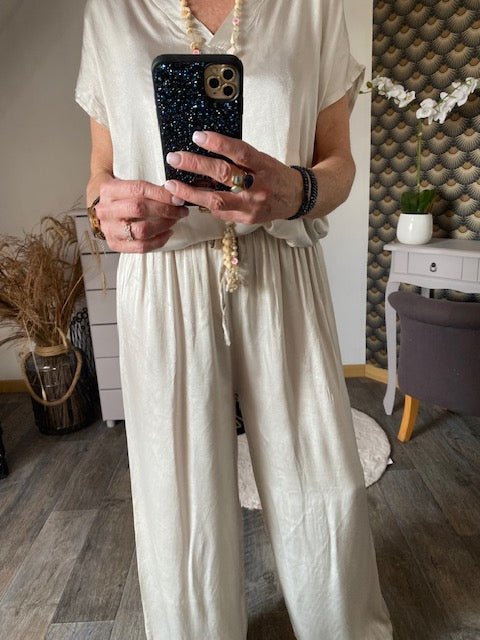 ENSEMBLE SUMMER ECRU 40/44 AVEC SOIE