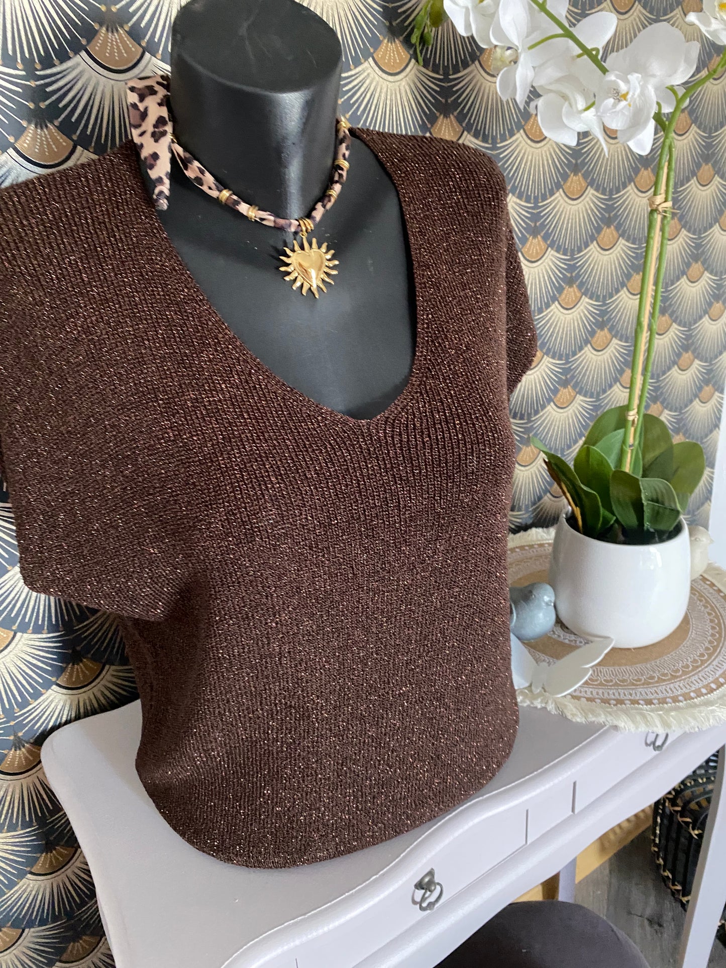 PULL FIN CHOCOLAT 36/44 petit 46