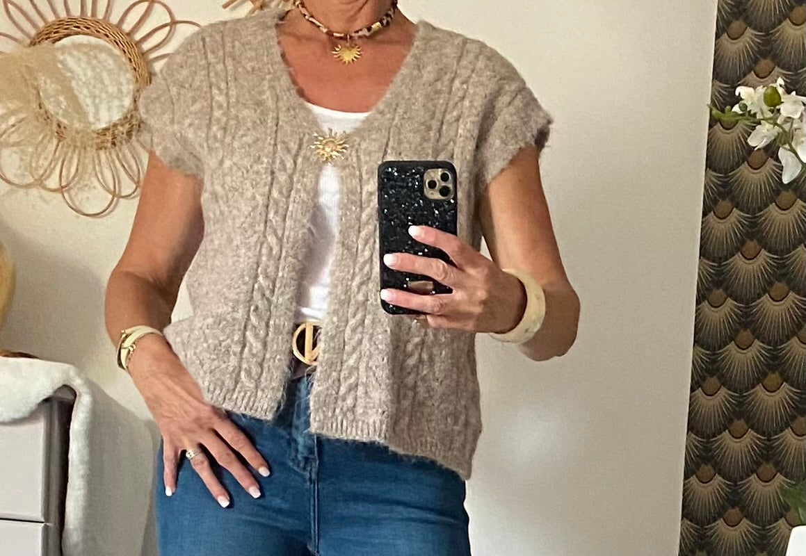 GILET SUN TAUPE TU 36/44