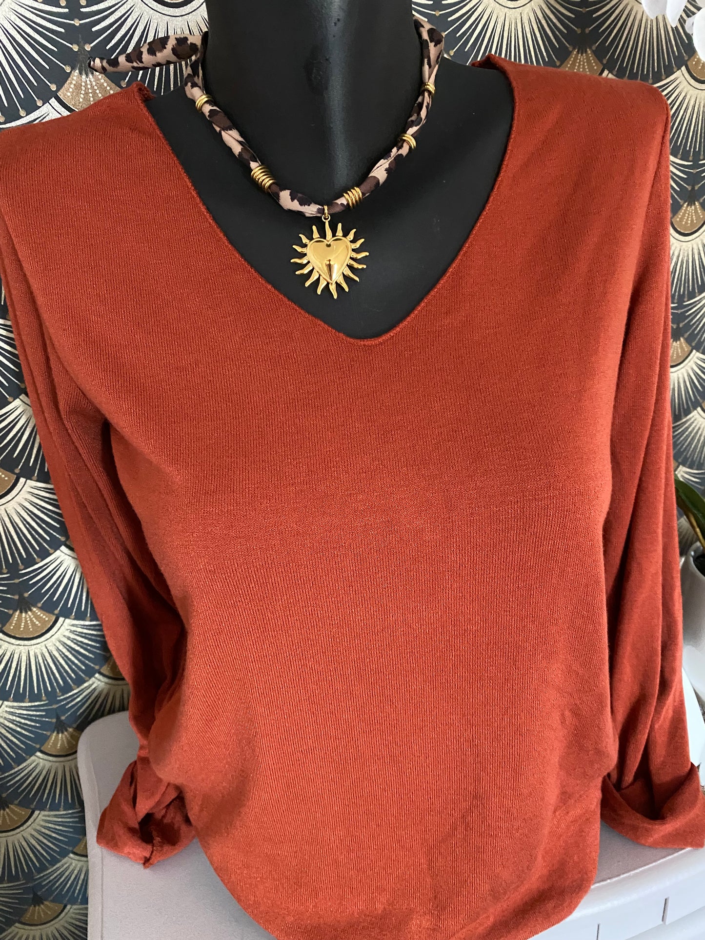 PULL FIN UNI ROUILLE TU 36/42