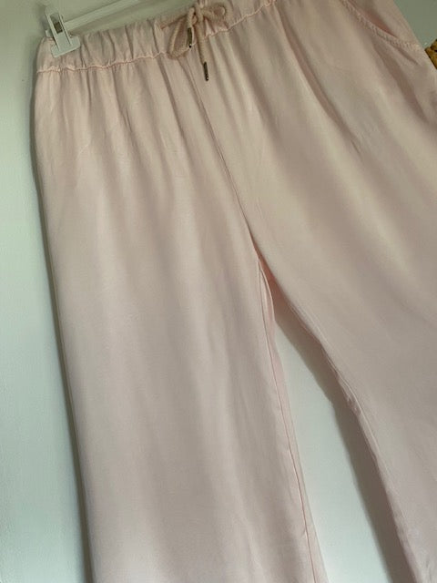 PANTALON PALAZZO ROSE 38/46 EFFET SOIE