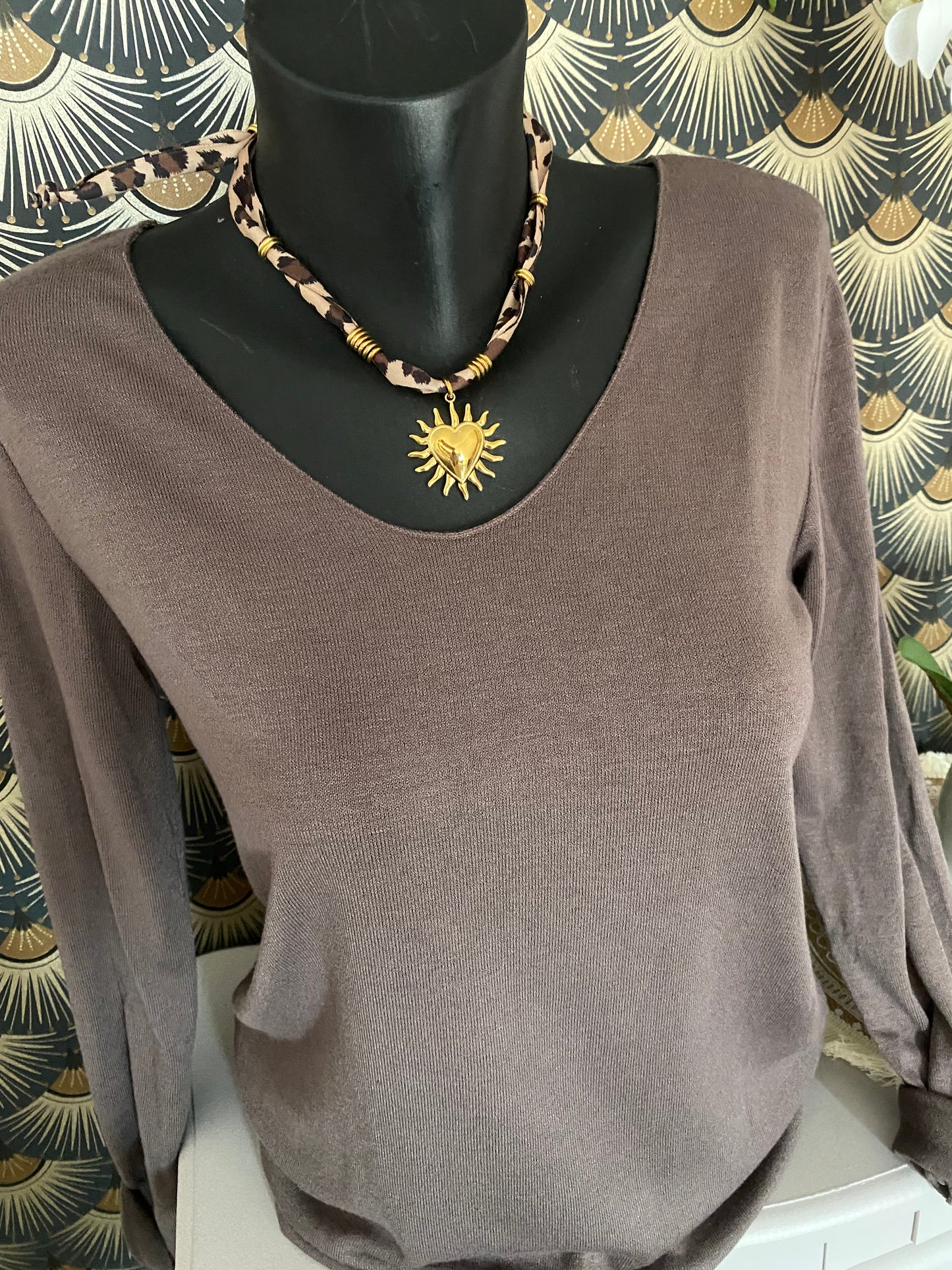 PULL FIN UNI CHOCO TU 36/42