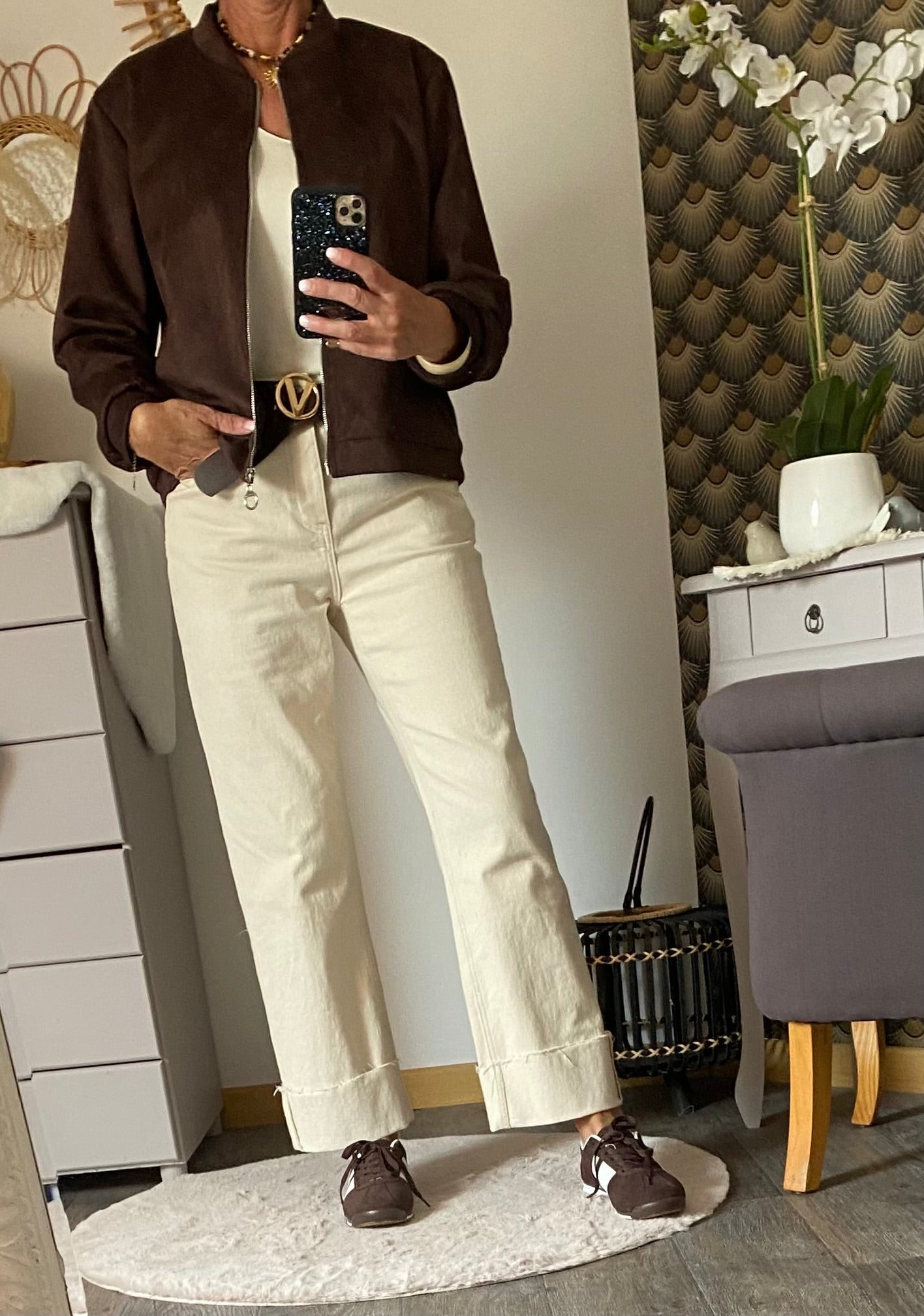 VESTE BOMBER SUEDINE CHOCO TU 34/44