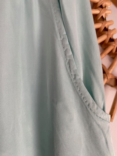 PANTALON PALAZZO VERT D'EAU 38/46 EFFET SOIE