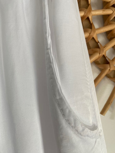 PANTALON PALAZZO BLANC 38/46 EFFET SOIE