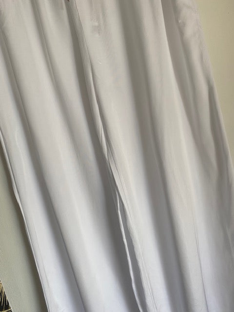PANTALON PALAZZO BLANC 38/46 EFFET SOIE