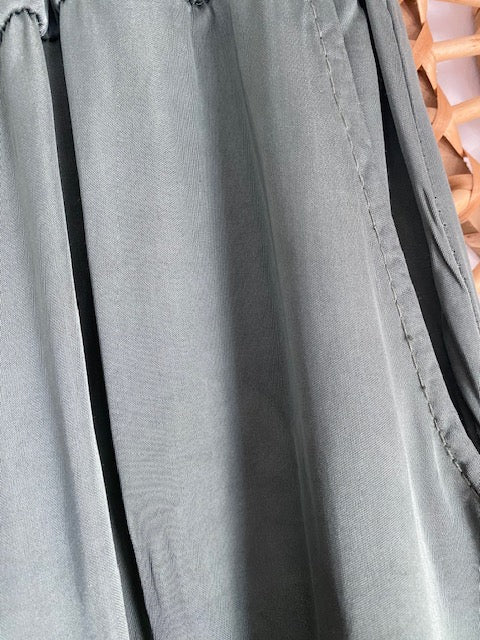 PANTALON PALAZZO KAKI 38/46 EFFET SOIE