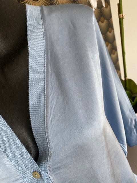 VESTE GILLETTA BLEUE SOIE TAILLE UNIQUE 40/44