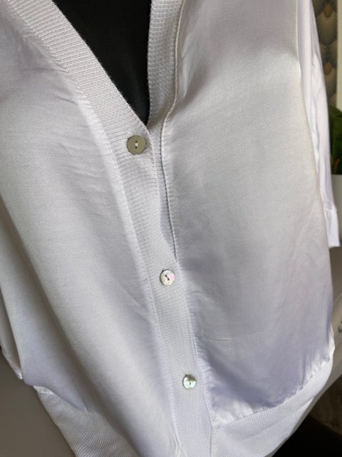 VESTE GILLETTA BLANCHE SOIE TAILLE UNIQUE 40/44