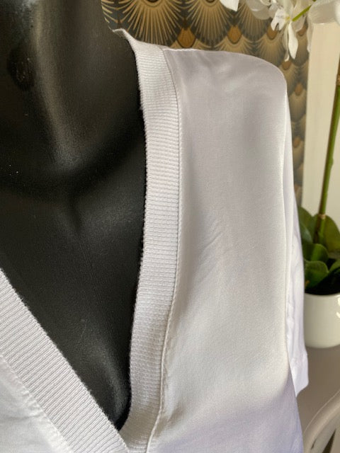 VESTE GILLETTA BLANCHE SOIE TAILLE UNIQUE 40/44