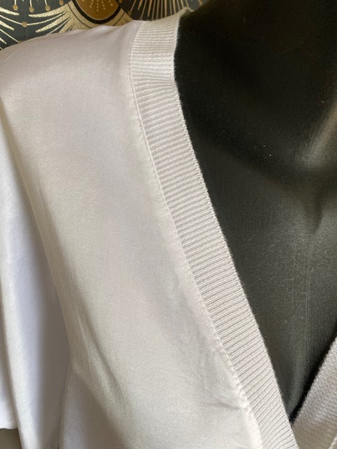 VESTE GILLETTA BLANCHE SOIE TAILLE UNIQUE 40/44