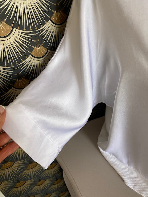VESTE GILLETTA BLANCHE SOIE TAILLE UNIQUE 40/44