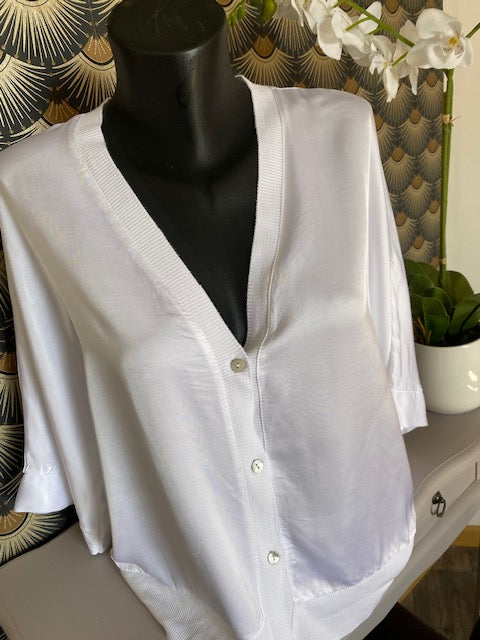 VESTE GILLETTA BLANCHE SOIE TAILLE UNIQUE 40/44