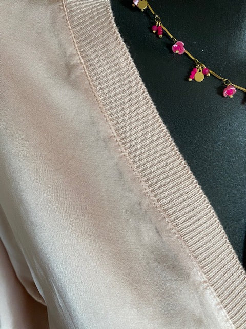 VESTE GILLETTA ROSE SOIE TAILLE UNIQUE 40/44