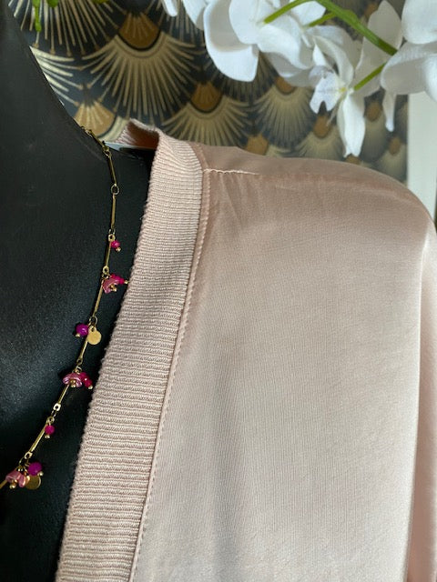 VESTE GILLETTA ROSE SOIE TAILLE UNIQUE 40/44