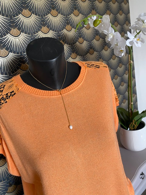 TOP DENTELLE CORAIL 38/44 angora
