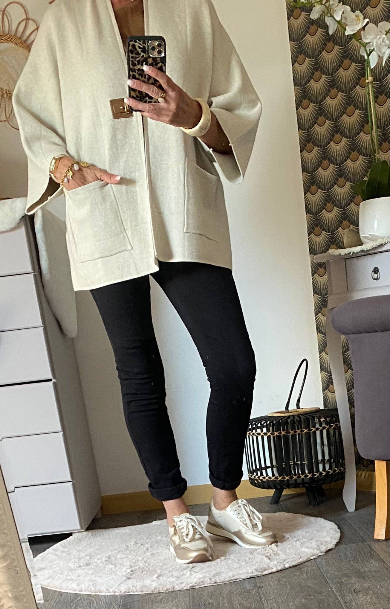 VESTE MG ECRU TU 36/44 PETIT 46