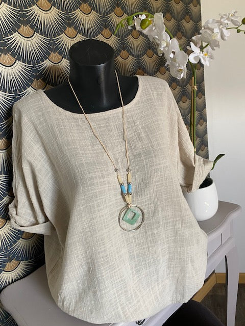 TOP MANUELLA ECRU TAILLE UNIQUE 36/44