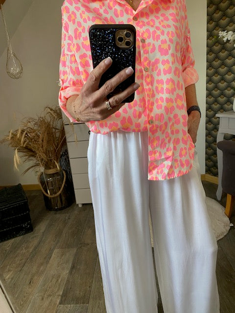 CHEMISE LEOPARD ROSE 36/44 TENCEL