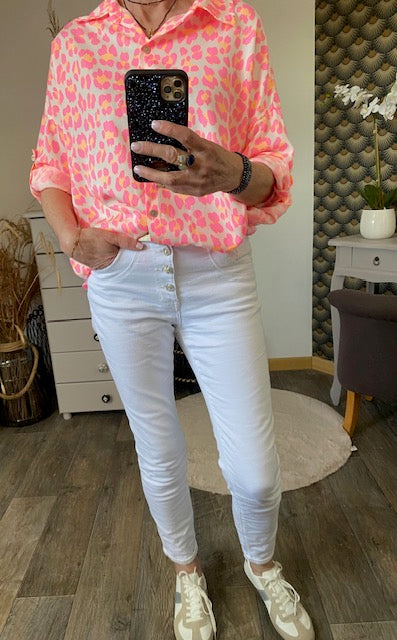 CHEMISE LEOPARD ROSE 36/44 TENCEL