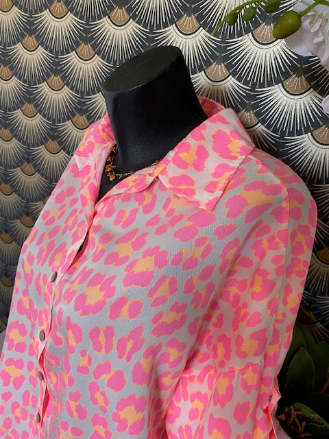 CHEMISE LEOPARD ROSE 36/44 TENCEL