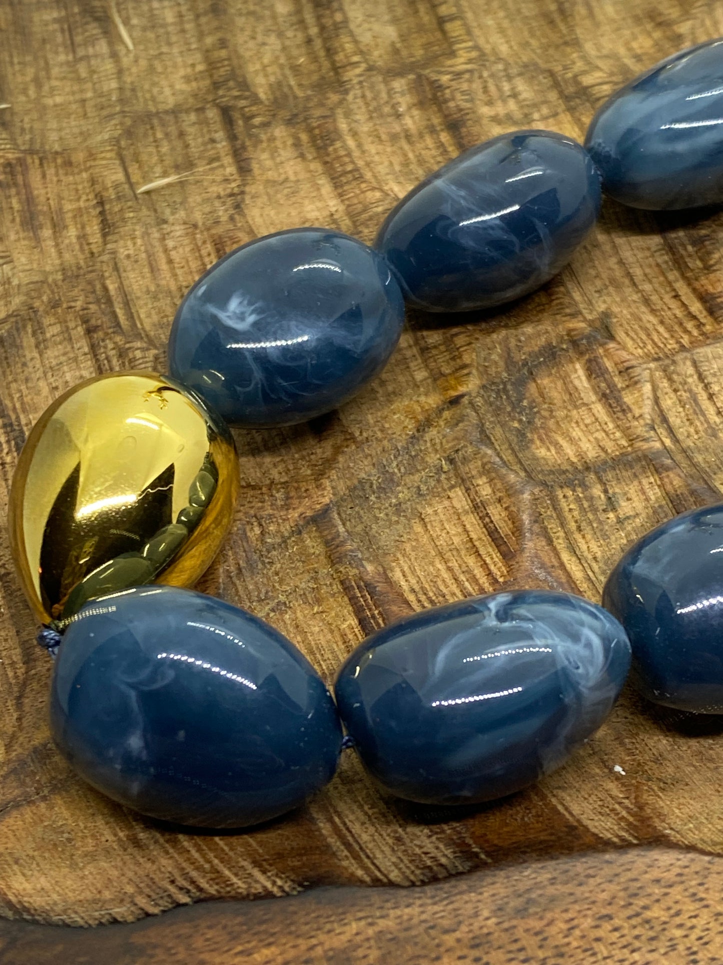 COLLIER POP CORN BLEU CANARD