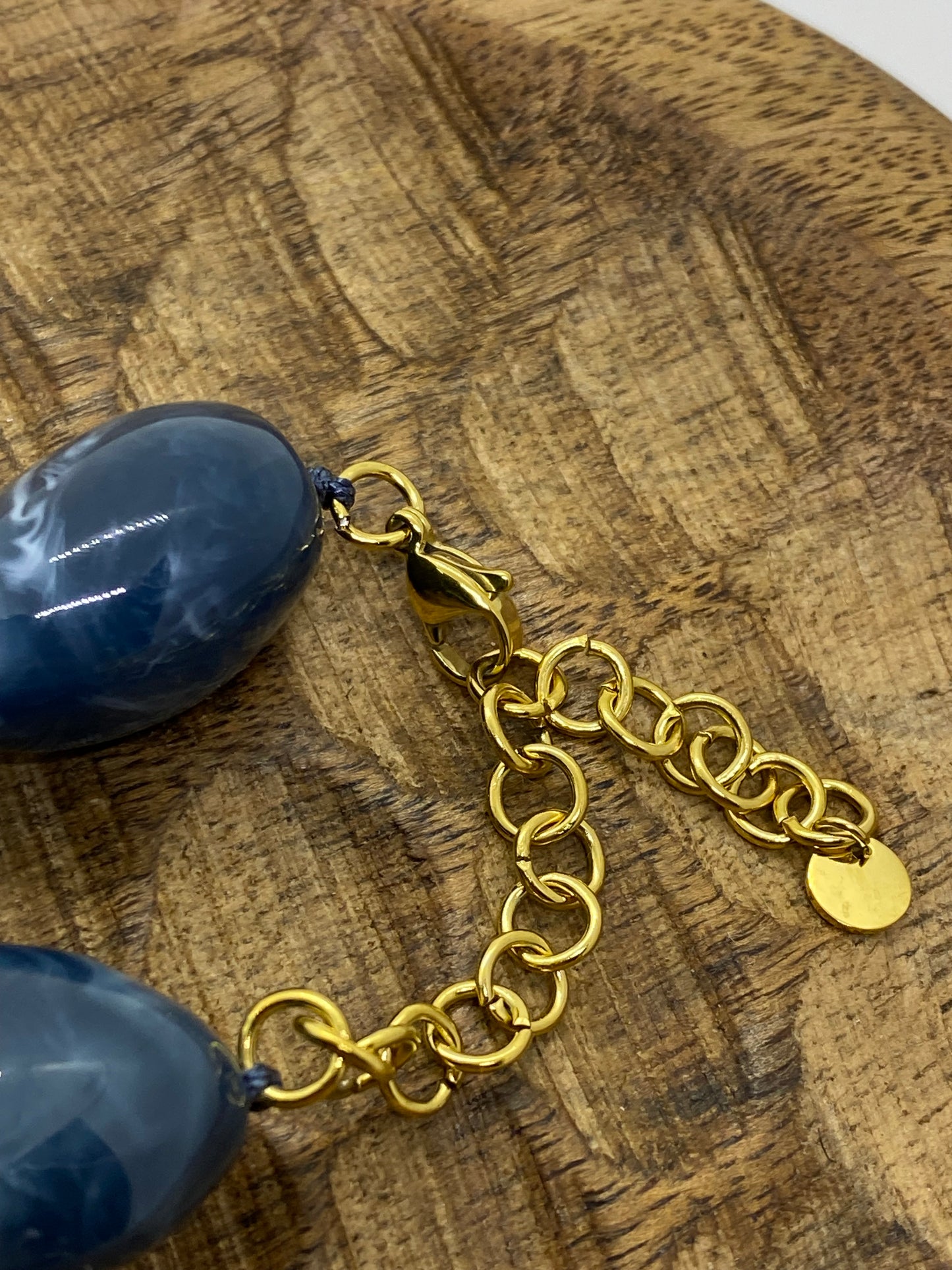 COLLIER POP CORN BLEU CANARD