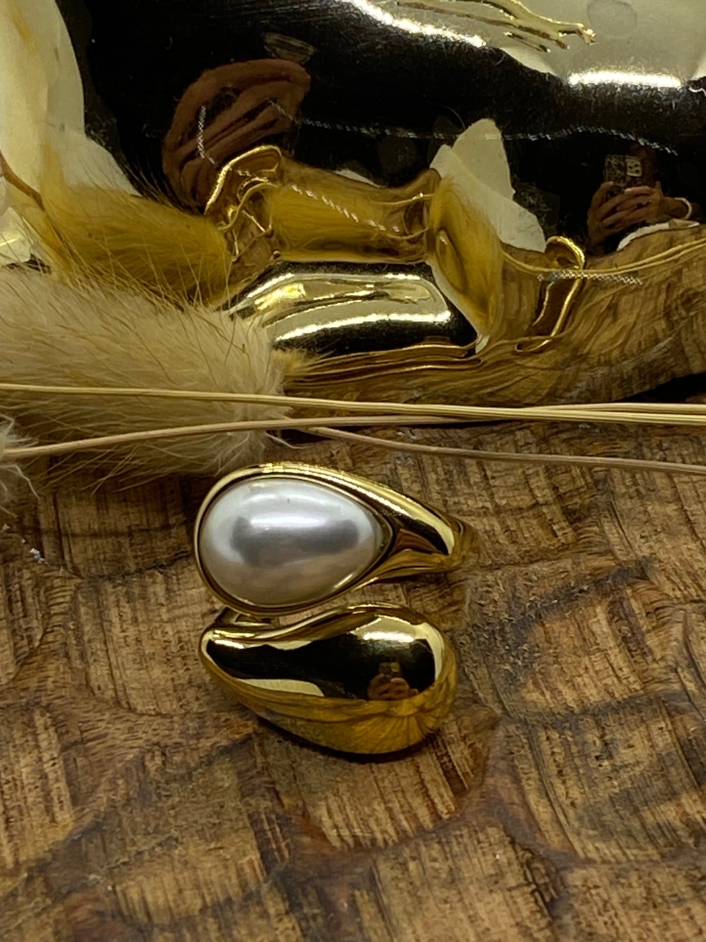 BAGUE 4 ACIER INOXYDABLE ET PIERRE NATURELLE