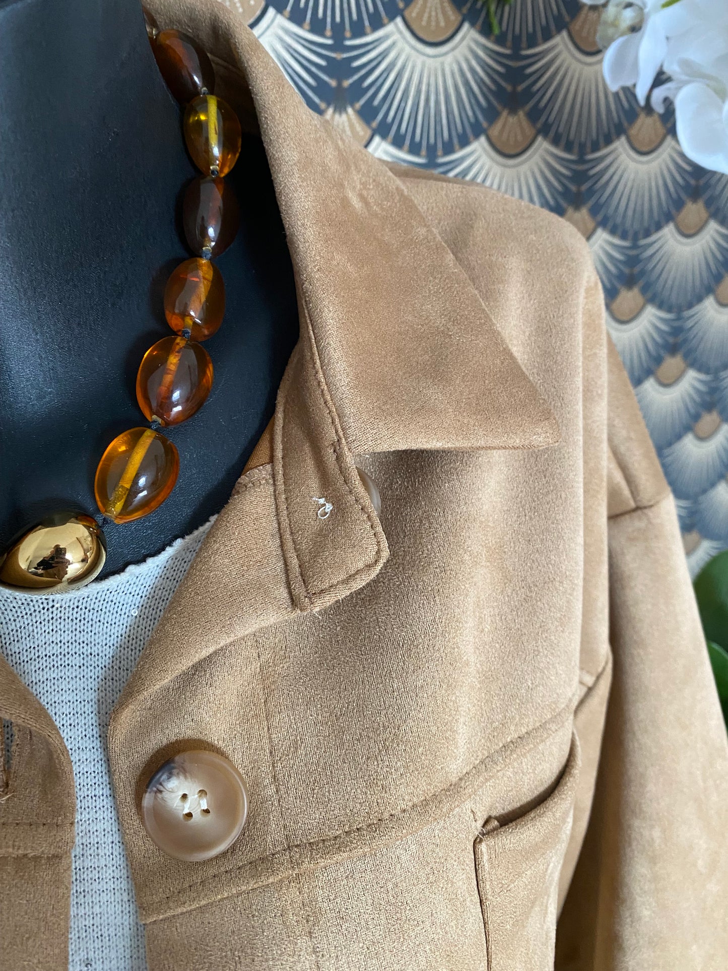 VESTE CAMEL SUEDINE TU 36/44