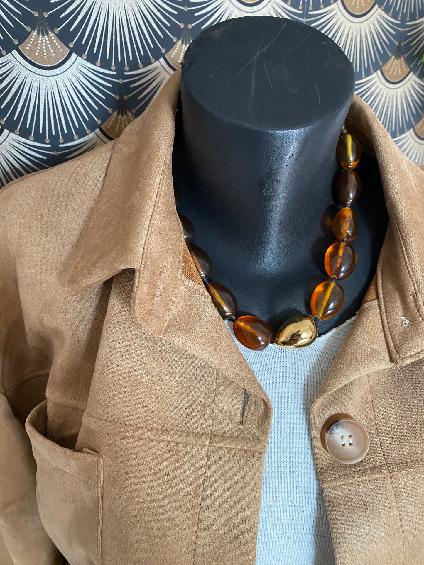 VESTE CAMEL SUEDINE TU 36/44