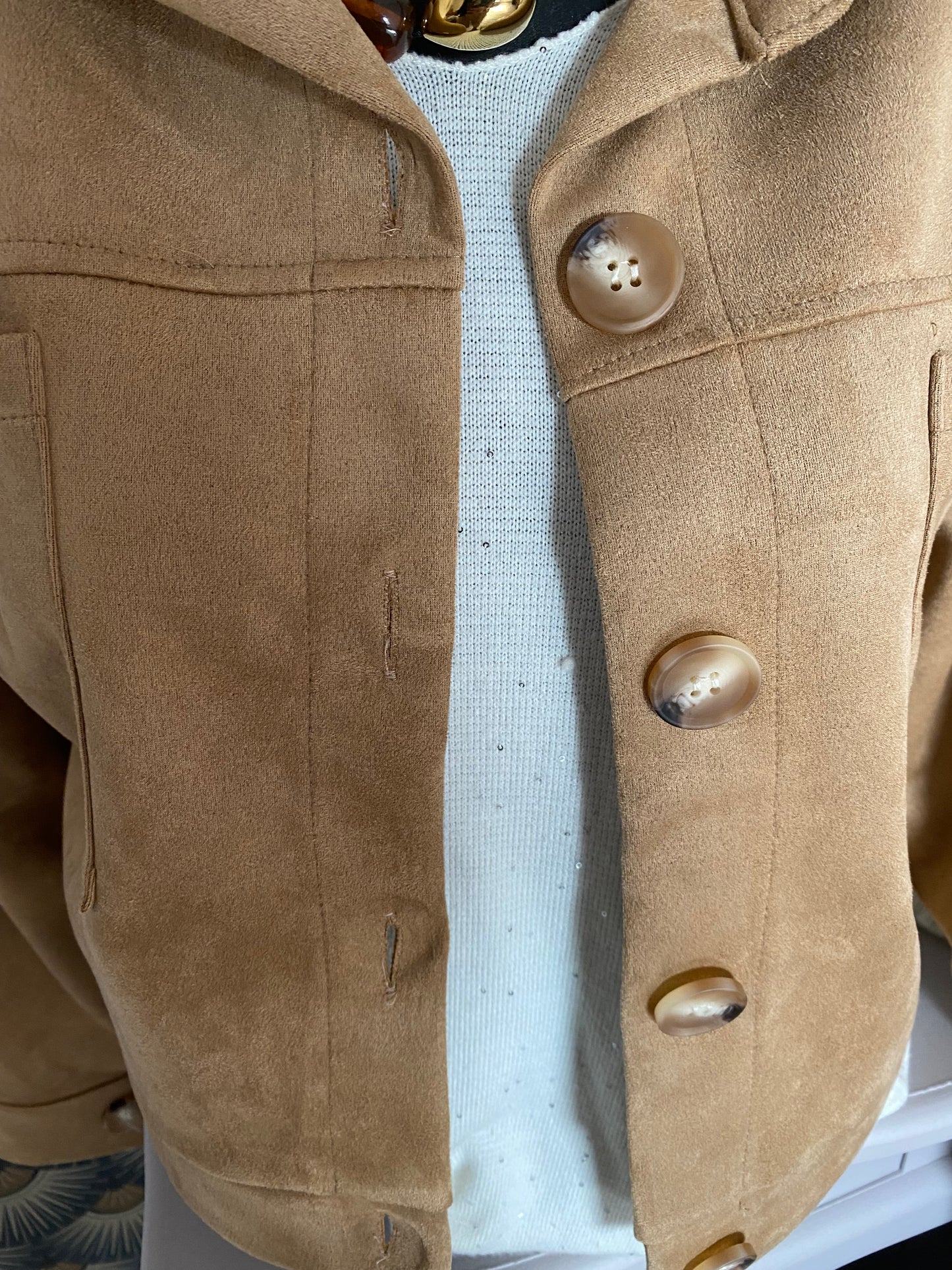 VESTE CAMEL SUEDINE TU 36/44