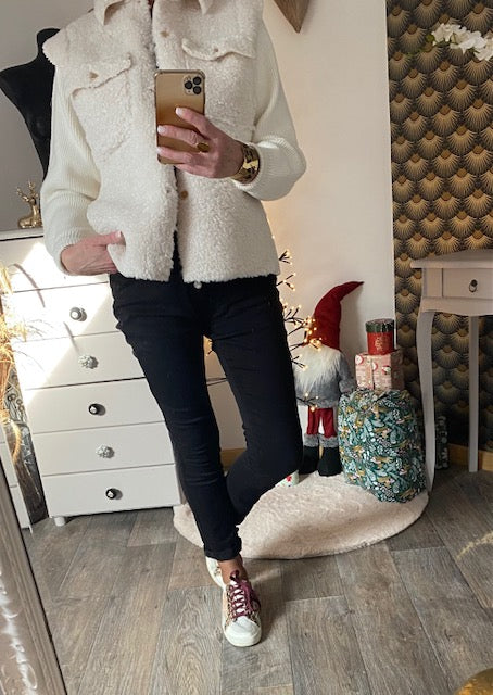 VESTE PILOU ECRU TAILLE S OUM