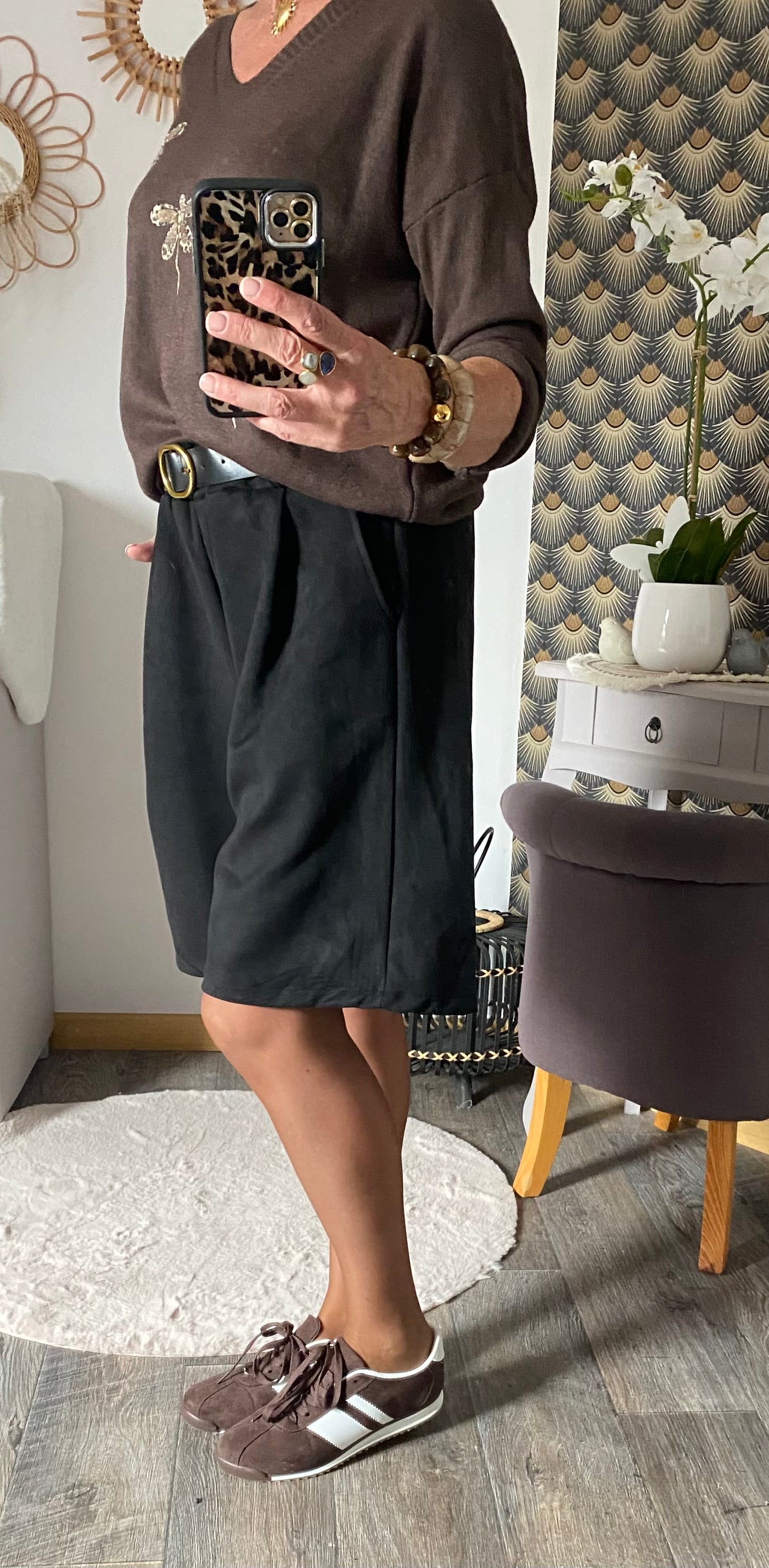 BERNUDA NOIR SUEDINE TU 38/44