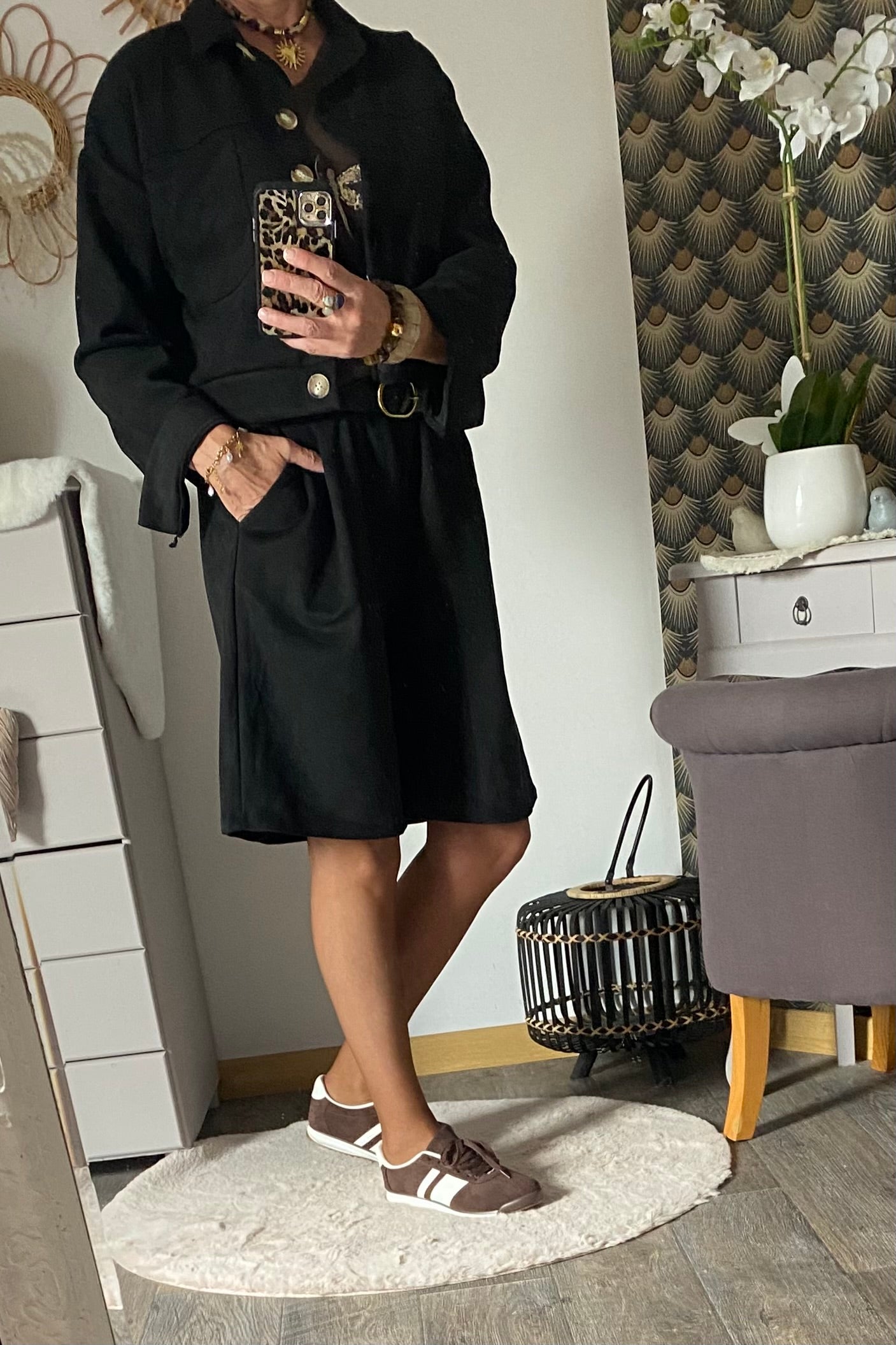 VESTE NOIRE SUEDINE TU 36/44