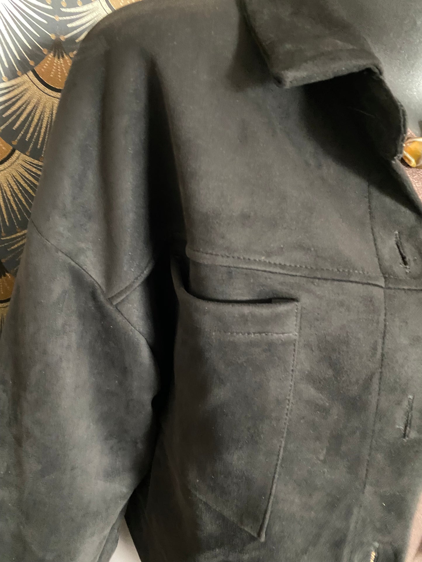VESTE NOIRE SUEDINE TU 36/44