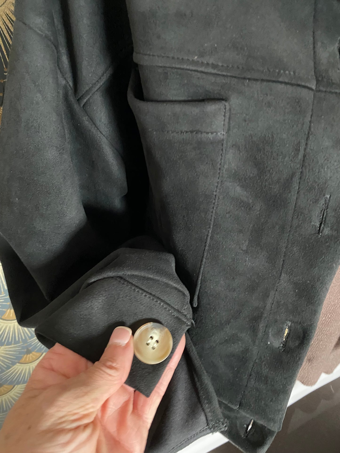 VESTE NOIRE SUEDINE TU 36/44