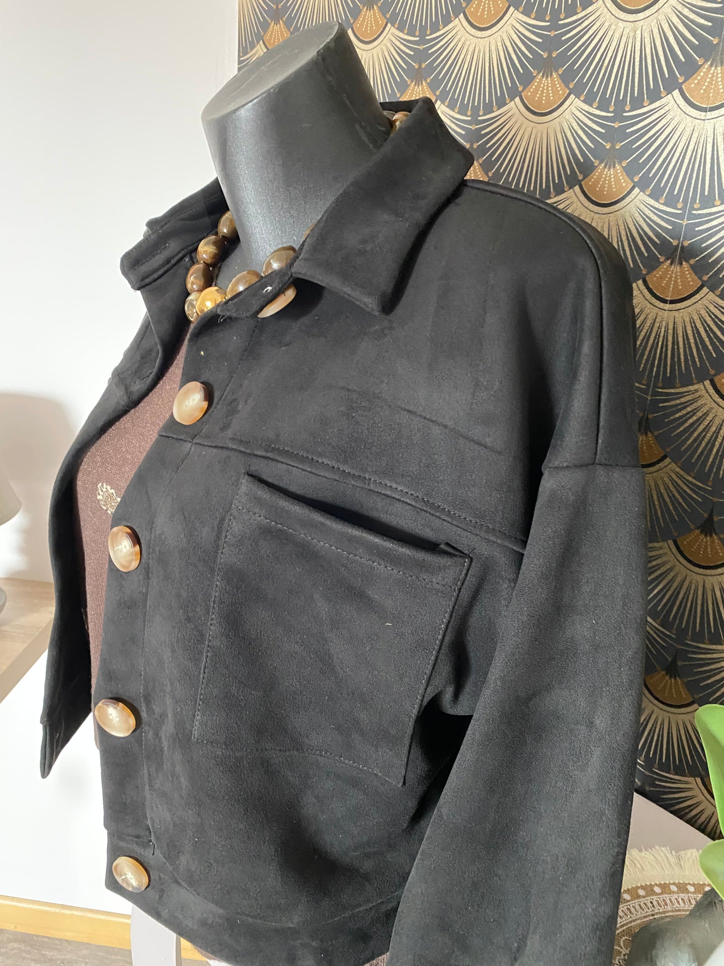 VESTE NOIRE SUEDINE TU 36/44