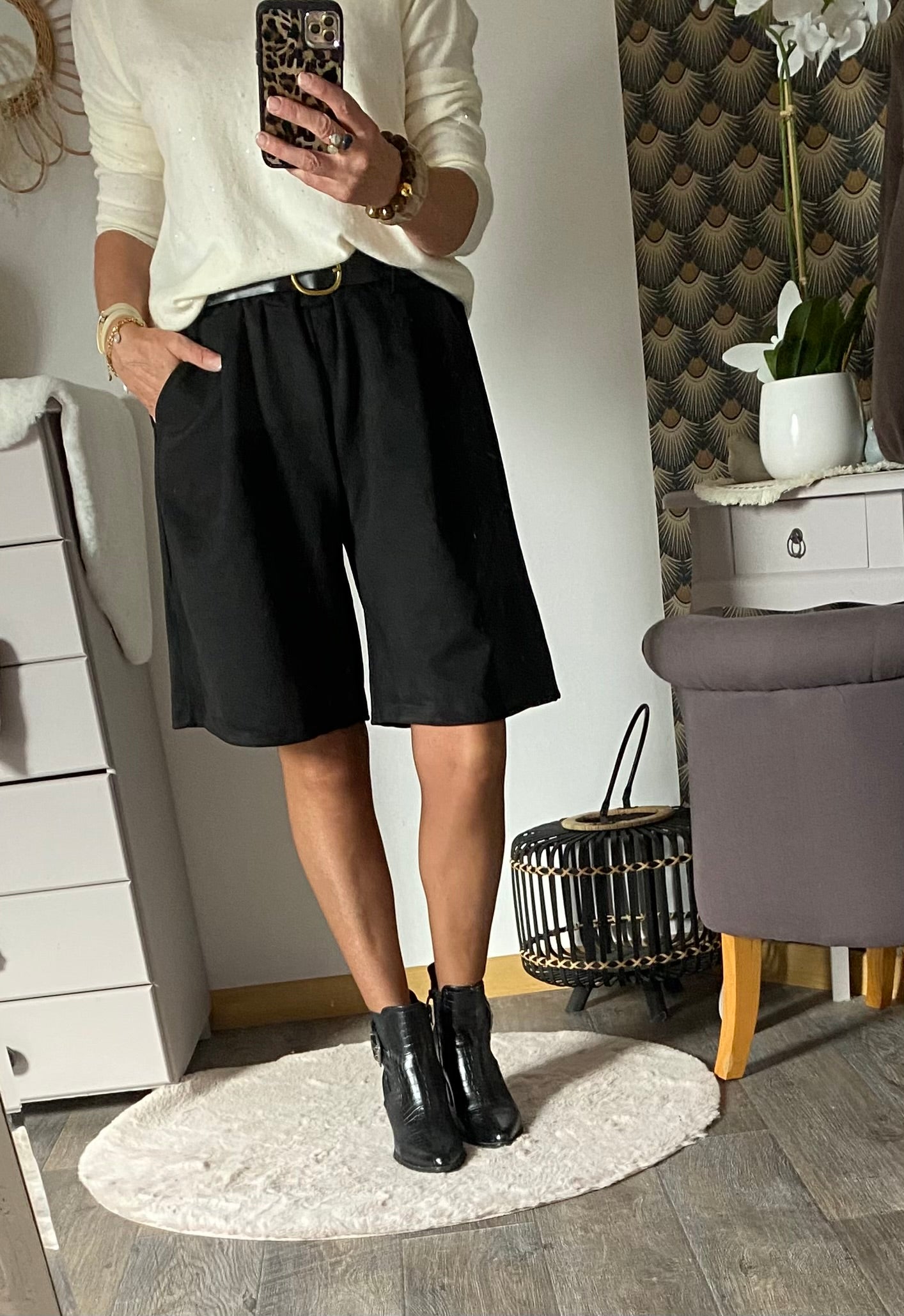 BERNUDA NOIR SUEDINE TU 38/44