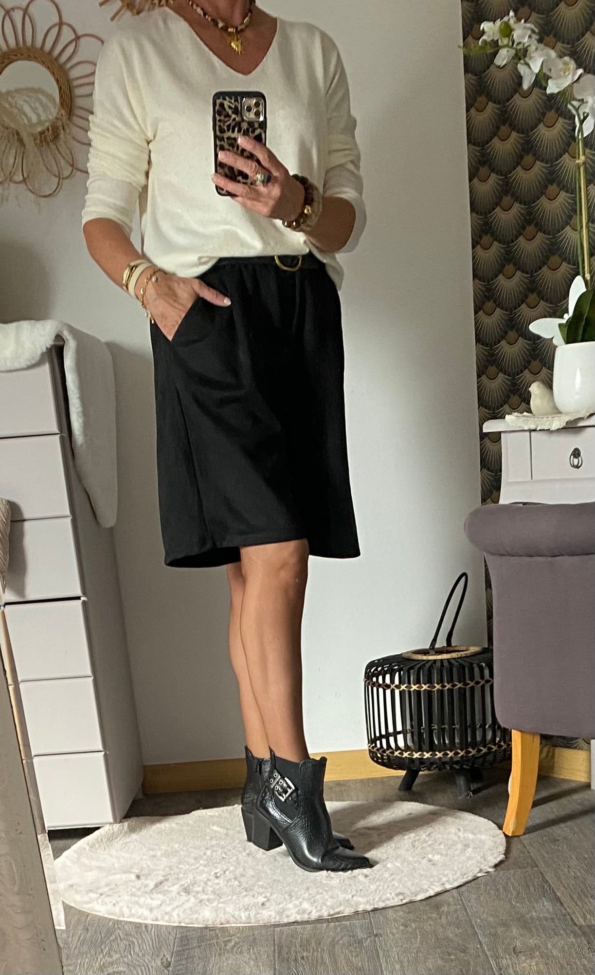 BERNUDA NOIR SUEDINE TU 38/44