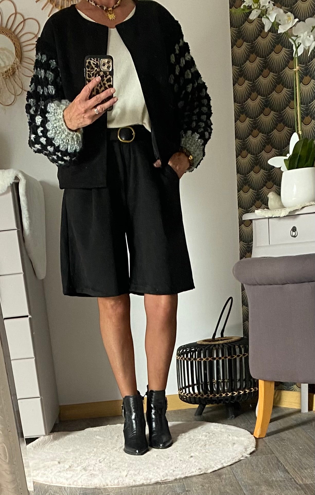 BERNUDA NOIR SUEDINE TU 38/44