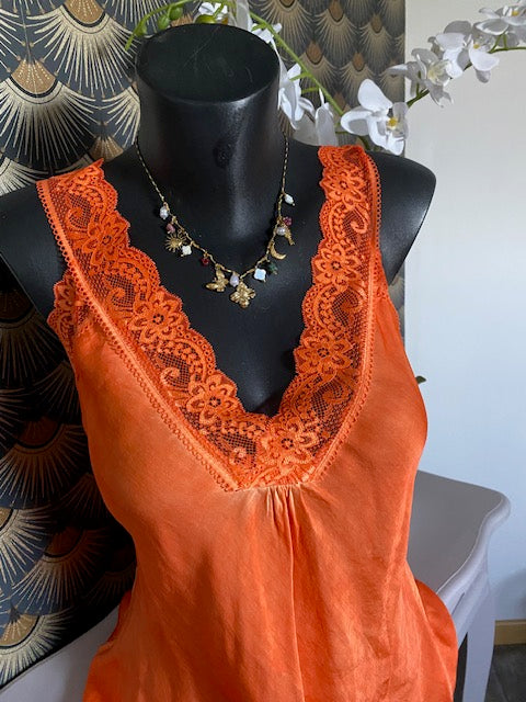 TOP DENTELLE STEFY ORANGE 36/44